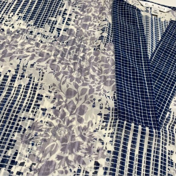 CAbi Sheer Floral Print Stitch Placket Blouse Sz M - Picture 9 of 10
